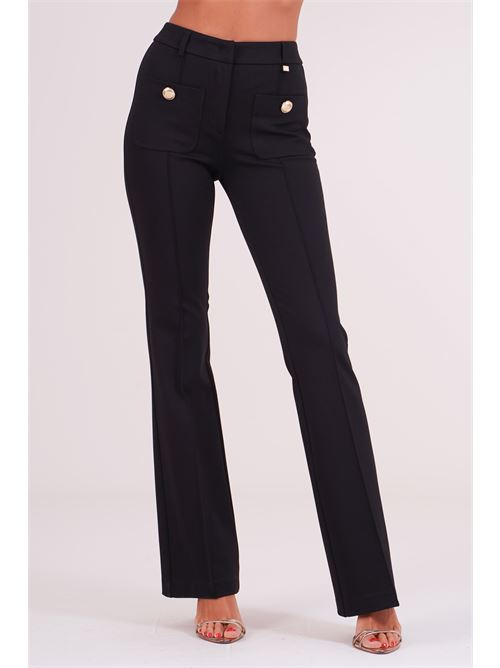 Pantalone a zampa in punto milano Luckylu Milano | PA30PMBLACK